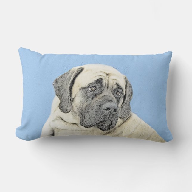 Coussin Rectangle Peinture de Mastiff Anglais (Fauve) - Art de Chien (Recto)
