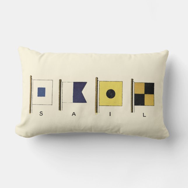 Coussin Rectangle Peinture de quatre drapeaux avec voile écrite sous (Recto)