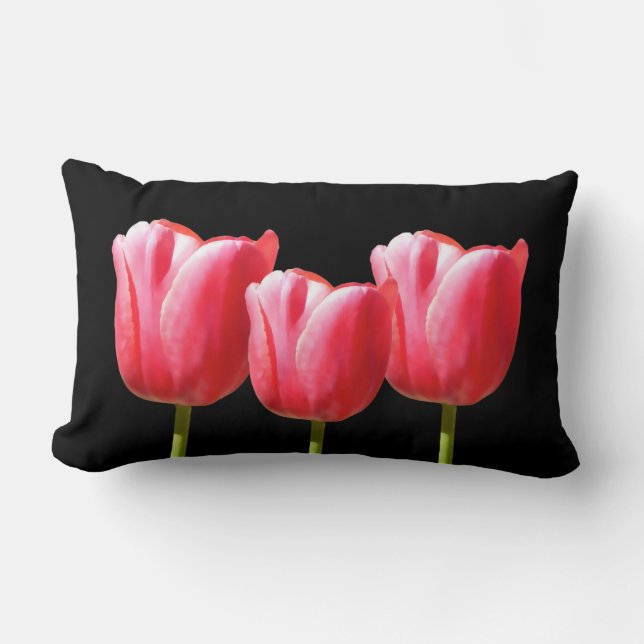 Coussin Rectangle Peinture élégante de trio de tulipe (Recto)