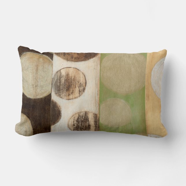 Coussin Rectangle Peinture en panneau de bois de tonalité Terre avec (Recto)