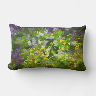 Coussin Rectangle Peinture fleur sauvage Impasto - Art Fleur Origina