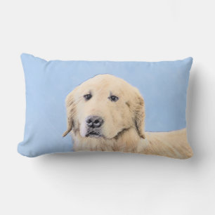 Coussin Rectangle Peinture Golden Retriever - Joli art original chie