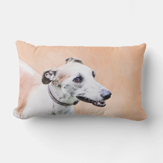 Coussin Rectangle Peinture Greyhound - Cute Original Chien Art (Recto)