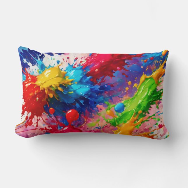 Coussin Rectangle Peinture humide colorée design (Recto)