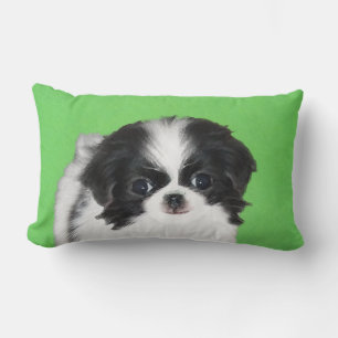 Coussin Rectangle Peinture japonaise de chiot - Art original de chie