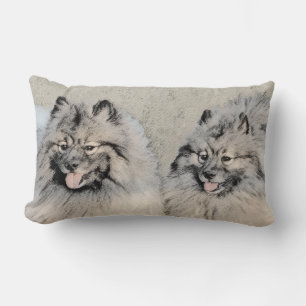 Coussin Rectangle Peinture Keeshond Brothers - Art Chien original