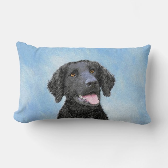 Coussin Rectangle Peinture Retriever recouverte de boue - Art Chien  (Recto)