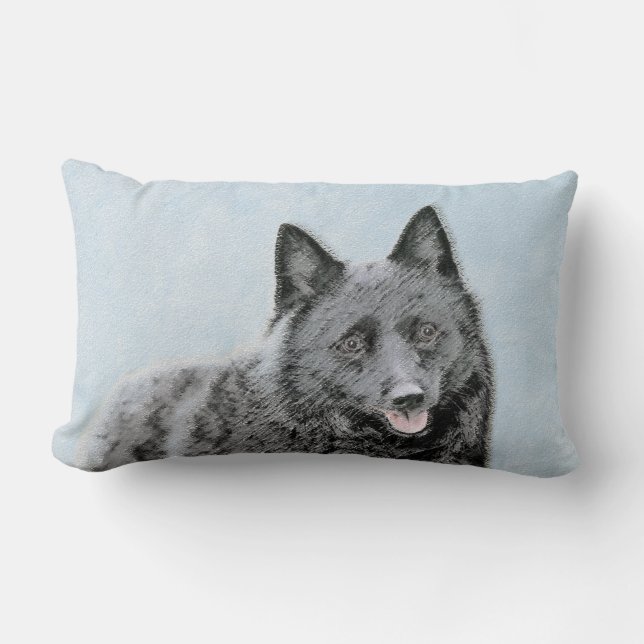 Coussin Rectangle Peinture Schipperke - Cute Original Chien Art (Recto)