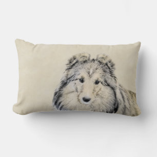 Coussin Rectangle Peinture Shetland Sheepdog - Jolie art original ch