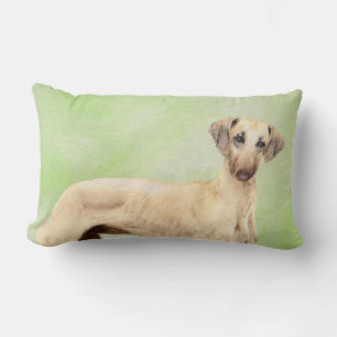 Coussin Rectangle Peinture Sloughis - Joli art original pour chien