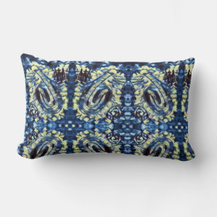 Coussin Rectangle Peinture sur doigt - Blues