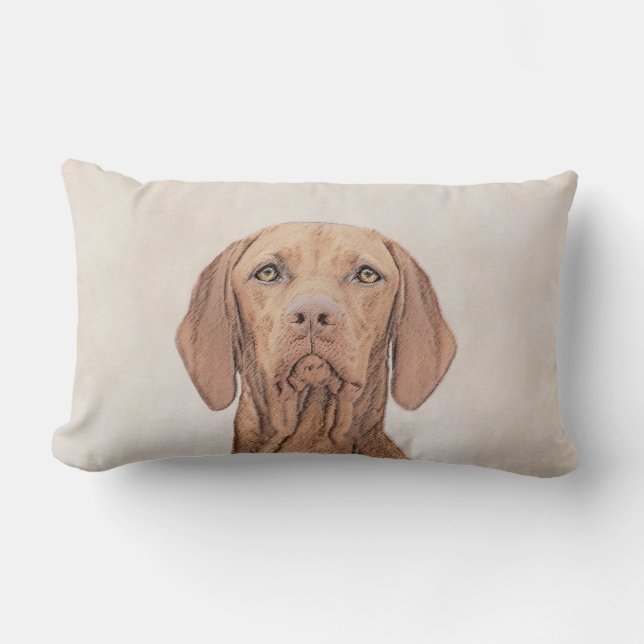 Coussin Rectangle Peinture Vizsla - Joli art original chien (Recto)