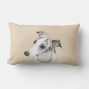 Coussin Rectangle Peinture Whippet - Jolie art original chien