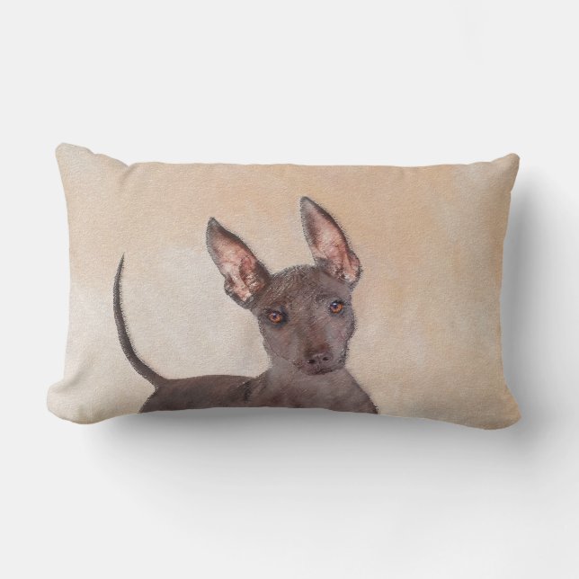 Coussin Rectangle Peinture Xoloitzcuintli - Cute Original Chien Art (Recto)