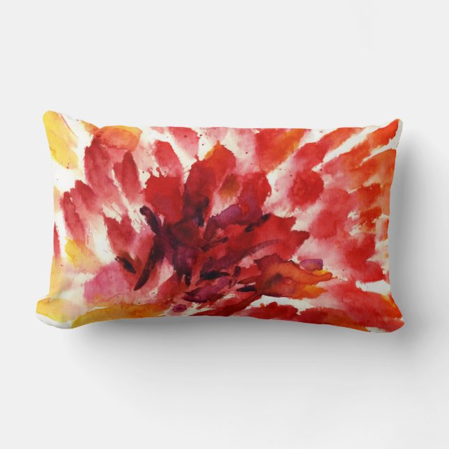 Coussin Rectangle Peintures florales abstraites 5 d'aquarelle (Recto)