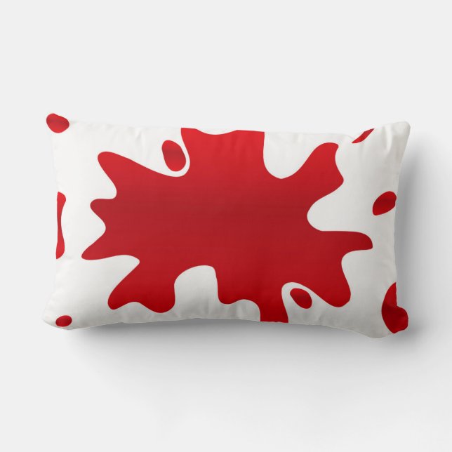 Coussin Rectangle Pellicule de peinture rouge (Verso)