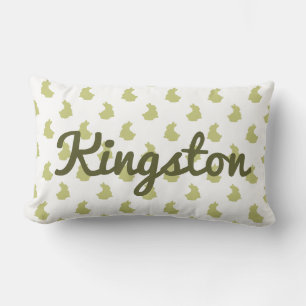 Coussin Rectangle Pépinière de lapin blanc et d'olive