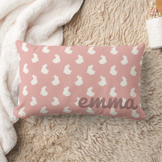 Coussin Rectangle Pépinière de lapin rose (Couverture)