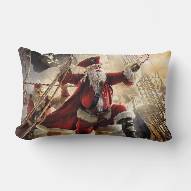 Coussin Rectangle Père Noël Est Un Pirate (Recto)
