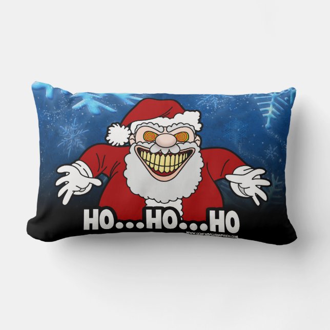 Coussin Rectangle Père Noël flippant Graphiques Screwball HOHOHO (Recto)