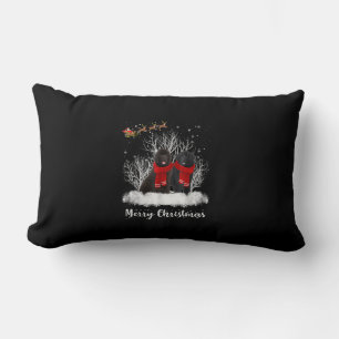 Coussin Rectangle Père Noël Newfoundland Couple Joyeux cadeau de chi