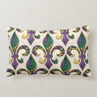 Coussin Rectangle Perle Fleur de lis de mardi gras