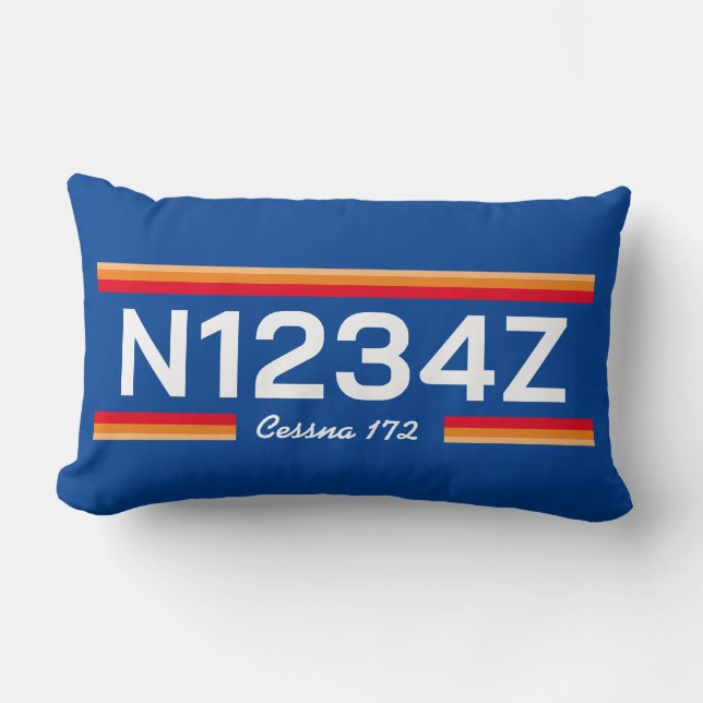 Coussin Rectangle Personalized Aircraft Number (Recto)