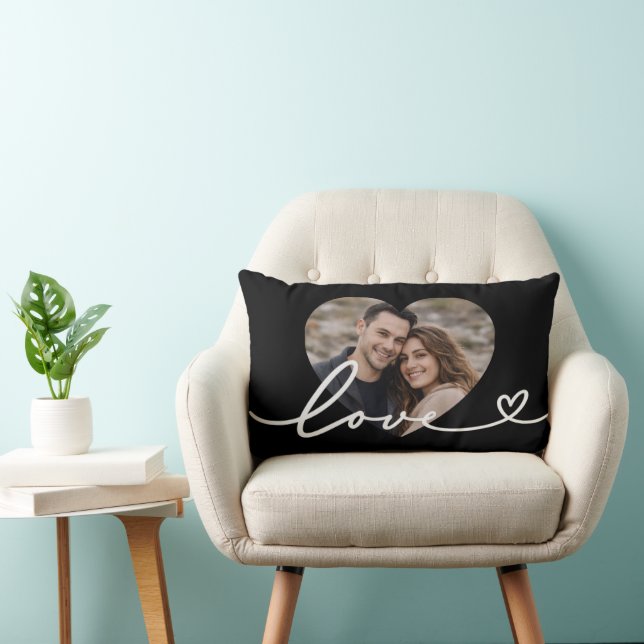 Coussin Rectangle Personalized  Heart Photo  (Chaise)