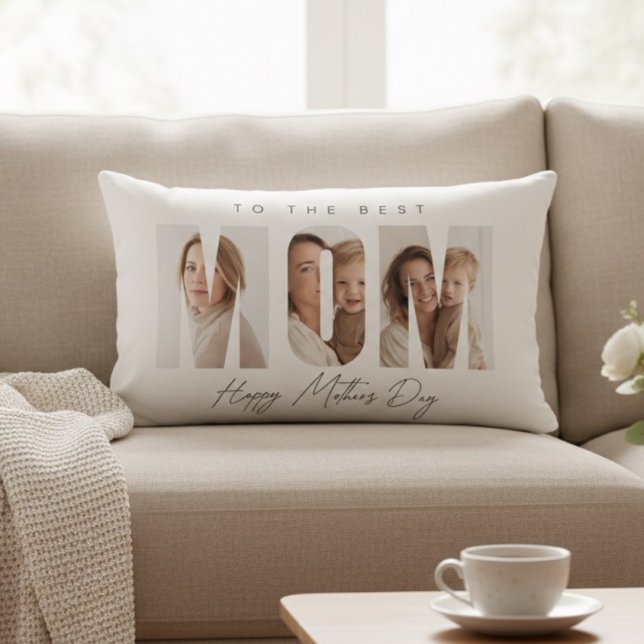 Coussin Rectangle Personalized Photo MOM Mother’s Day (Créateur téléchargé)