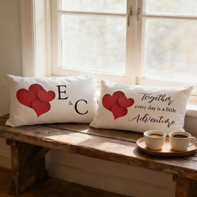 Coussin Rectangle Personalized Together Every Day Adventure Monogram (Créateur téléchargé)