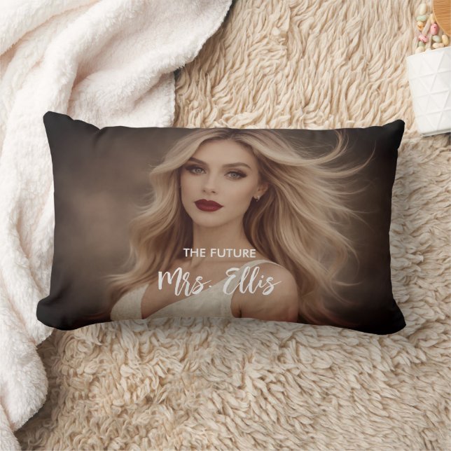 Coussin Rectangle Personalized Wedding Pillow – The Future, Mrs. (Couverture)