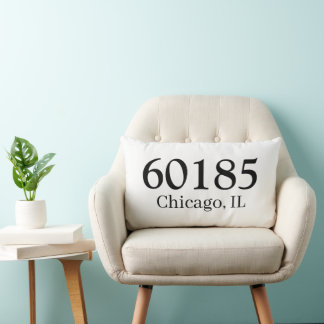 Coussin Rectangle Personalized Zip Code housewarming present        