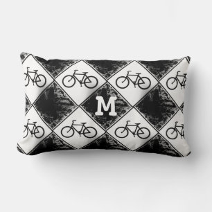 Coussin Rectangle personnalisation Monogram Initia sur Vélo noir bla