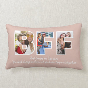 Coussin Rectangle Personnalisé BFF Besties Meilleurs Amis Collage P