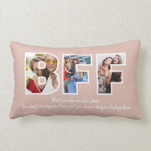 Coussin Rectangle Personnalisé BFF Besties Meilleurs Amis Collage Ph