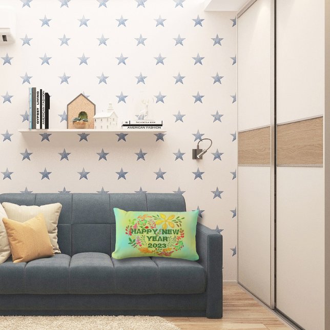 COUSSIN RECTANGLE PERSONNALISÉ HEUREUX NOUVEL AN 20XX (Créateur téléchargé)