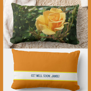 Coussin Rectangle Personnalisé Se Bien Bientôt Coworker Rose Jaune