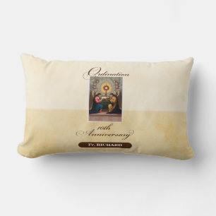 Coussin Rectangle Personnaliser, 10e anniversaire d'ordination Anges