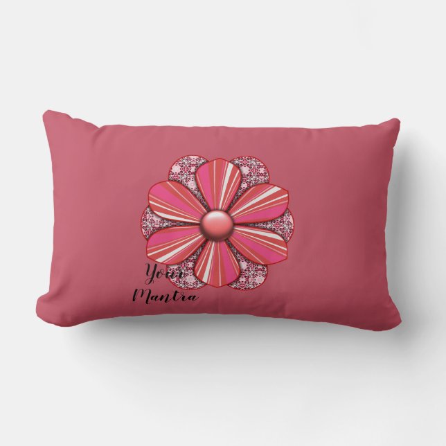 Coussin Rectangle Personnaliser Jolie conception de fleurs (Recto)
