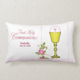 Coussin Rectangle Personnaliser le nom de fille rose Première commun