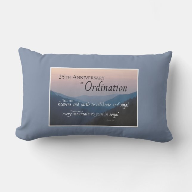 Coussin Rectangle Personnaliser les fêtes d'Ordination du 25e annive (Recto)