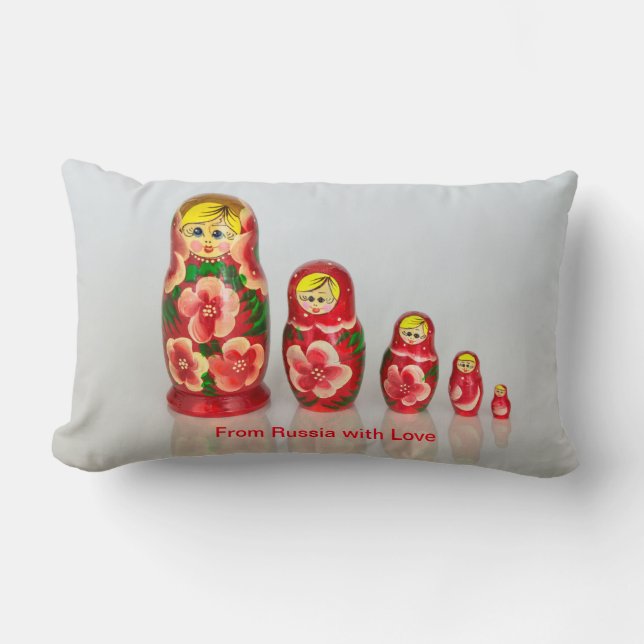 Coussin Rectangle Personnaliser les poupées russes Matryoshka empila (Recto)