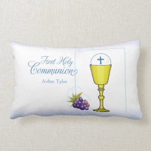 Coussin Rectangle Personnaliser Nom Garçon Première Communion Chalic