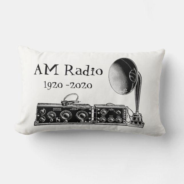 Coussin Rectangle Personnaliser récepteur radio AM Vintage (Recto)