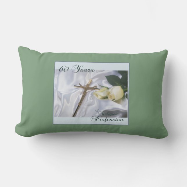 Coussin Rectangle Personnalisez, 60 ans de profession religieuse (Recto)