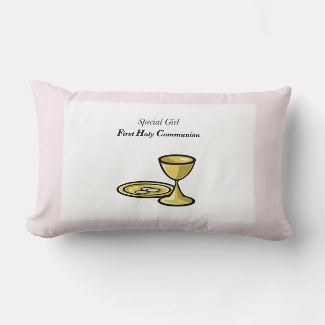 Coussin Rectangle Personnalisez, Fille Spéciale, Première Communion (Recto)