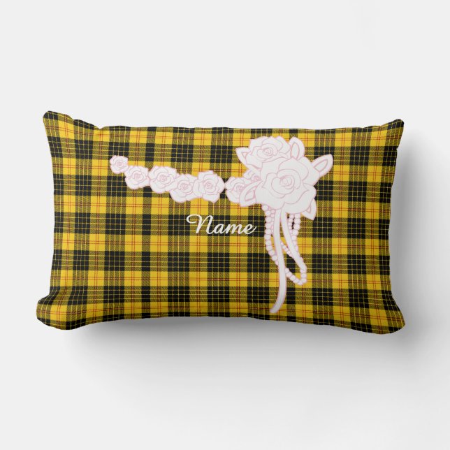 Coussin Rectangle Personnalisez le décorateur à fleurs jaune (Recto)