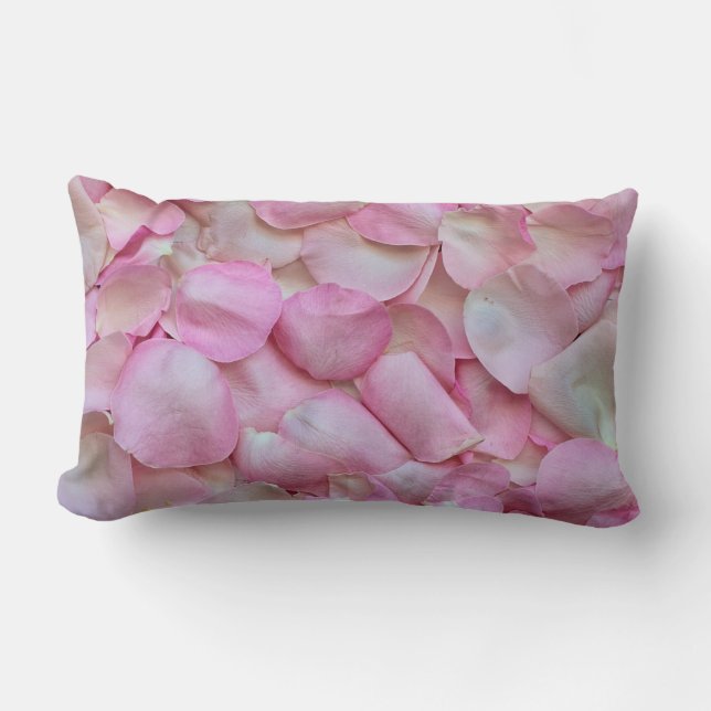 Coussin Rectangle Pétales roses (Recto)