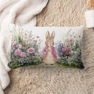 Coussin Rectangle Peter le lapin rose Veste Jardin