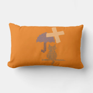 Coussin Rectangle Petit chat Parapluie Nursery Enfants Monogramme